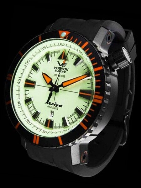 Vostok-Europe Mriya Automatic 200 Meter Dive Watch with SuperLuminova Dial #5554234