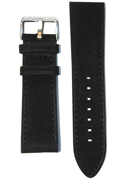Panerai-Style Black Suede Leather Strap with Matching Stitching #EBV-03830
