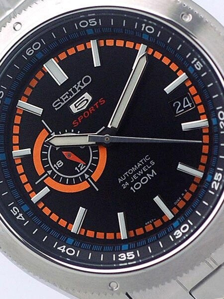 Seiko Sports 5 Watch with 24-Jewel Automatic and Hand Windable Movement #SSA067K1