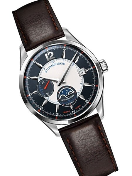 Sturmanskie Moonphase, Russian Manual Winding Mechanical Watch with 42mm Stainless Steel Case #1845988