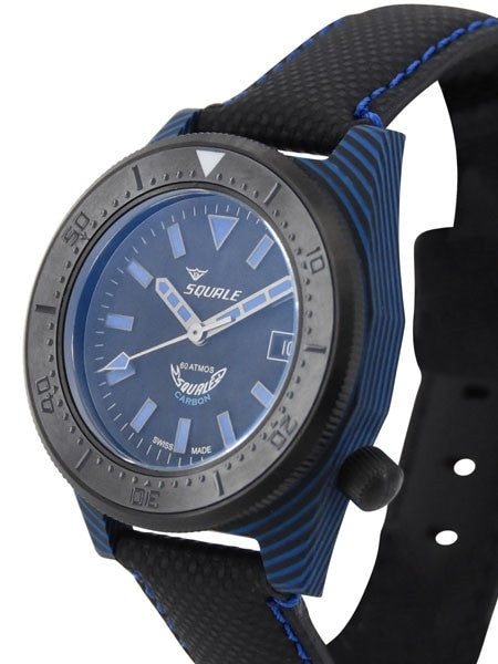 Squale 600 Meter Swiss Made Automatic Dive Watch with 42mm Carbon Fiber Case  #T183BL
