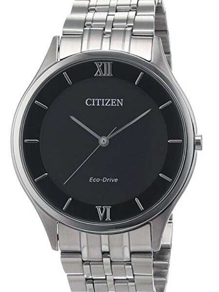 Citizen Ultra-Thin Stiletto Eco-Drive Dress Watch with Black Dial and Sapphire Crystal #AR0071-59E