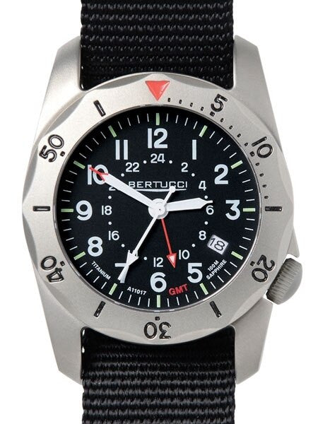 Bertucci A-2TR Vintage GMT Titanium, Swiss Quartz Watch #12117