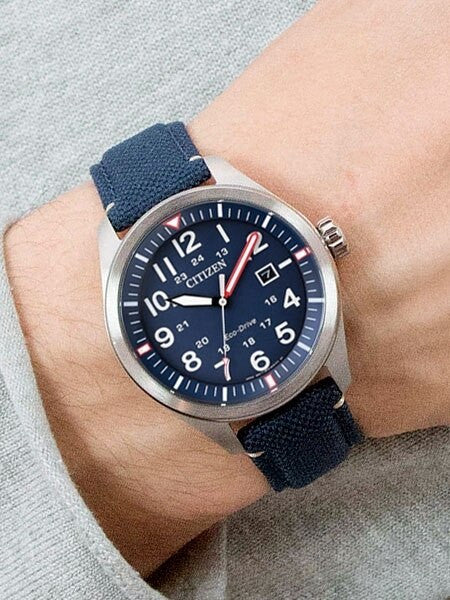 Citizen AW5000-16L Eco-Drive Blue Dial Watch — Long Island Watch