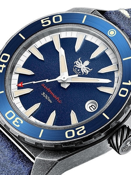 PHOIBOS Blue Proteus 300-Meter Automatic Dive Watch with AR Double Dome Sapphire Crystal #PY028B