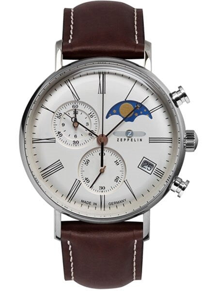 Graf Zeppelin LZ120 Rome Series Swiss Quartz Chronograph, Moonphase Watch #7194-5