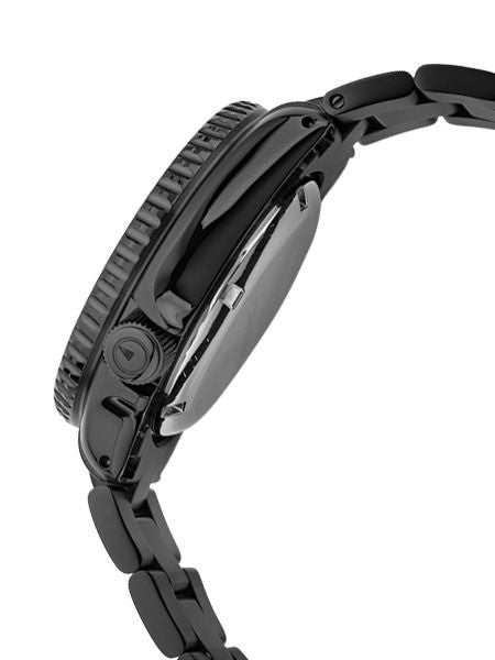 Islander Black Dial Automatic Dive Watch with DLC Case and Bracelet, AR Sapphire Crystal, and Luminous Ceramic Bezel Insert #ISL-34