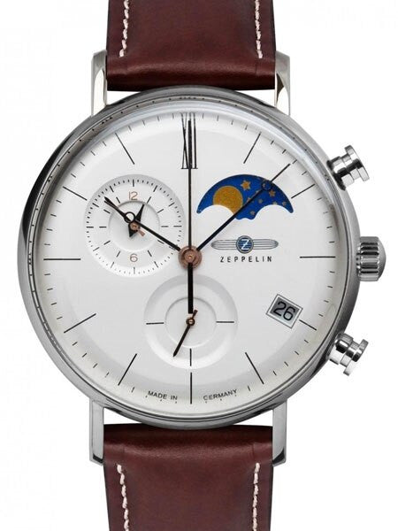 Zeppelin LZ120 Rome Quartz Chronograph, 41mm Case, Day, Moonphase #7198-4