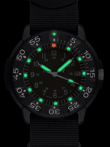 Traser Code Green Watch with Green Tritium Illumination and Black Nylon Strap #106105