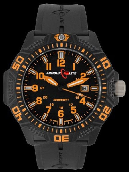 Armourlite Caliber Series Black Dial Watch with Tritium Illumination and Sapphire Crystal #AL612