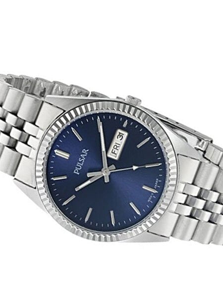 Pulsar Quartz Watch with 37mm Case, Vibrant Blue Dial #PXF303
