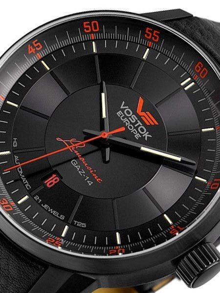 Vostok-Europe GAZ Limo Black PVD Watch with Trigalight Gas Tube Illumination #5654140