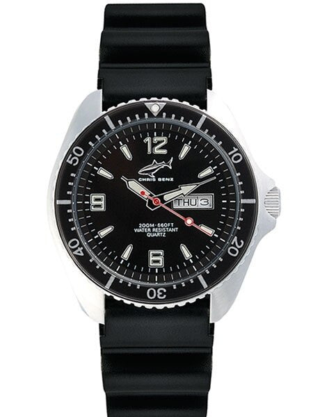Chris Benz 200 meter Quartz Dive watch with Sapphire Crystal #CB0-S-KB-SW