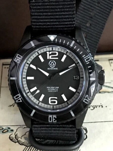 Seaborne Sea Venture 100-Meter Automatic Dive Watch with a 41mm Case and an AR Sapphire Crystal #SB-SV-004-TAC