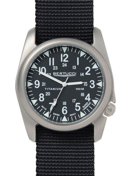 Bertucci A-4T Vintage 44 Titanium Watch with Black Nylon Strap #13406