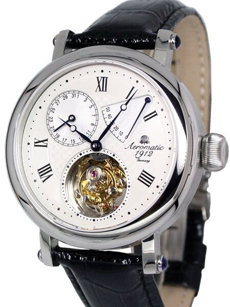 Aeromatic 1912 Flying Minute Tourbillon Hand Wind Watch with Power Reserve #A1277