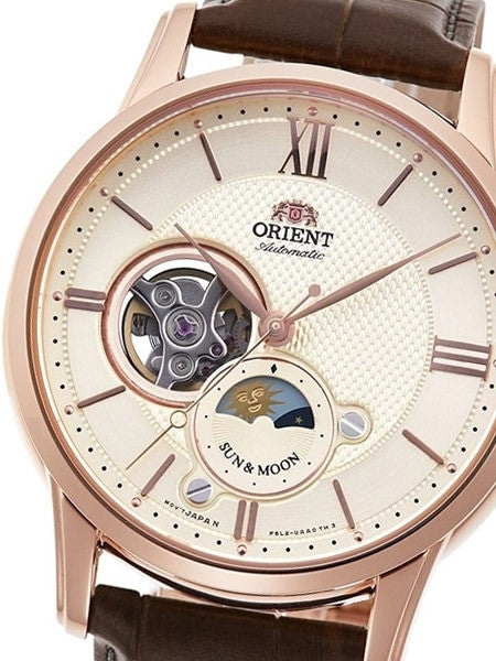 Orient Open-Heart Sun and Moon Automatic Watch with Hand Winding #RA-AS0003S10A