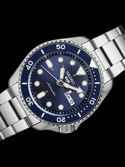 Seiko 5 Sports 24-Jewel Automatic Watch with Blue Dial and SS Bracelet #SRPD51