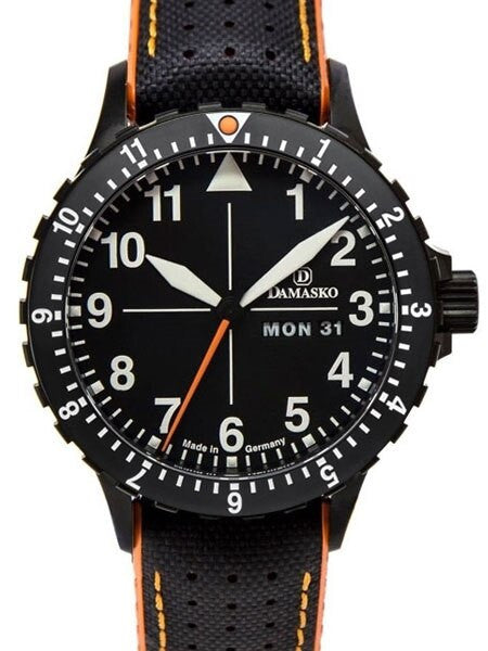 Damasko Swiss ETA Automatic with a Rotating 12-Hour Bezel and Black ion plated SS Case #DA42