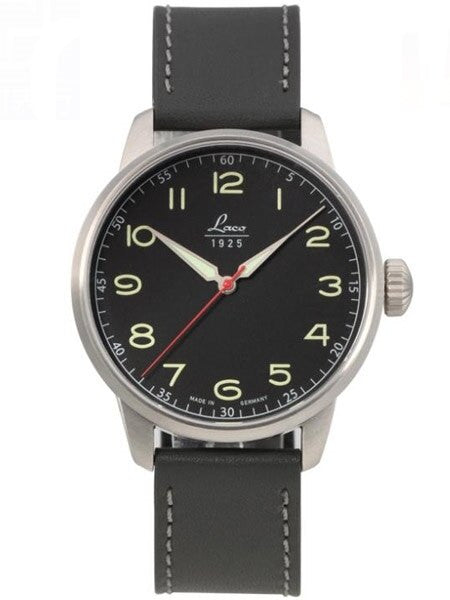 Laco Classic Black Automatic Watch with 42mm Case and Sapphire Crystal #861610