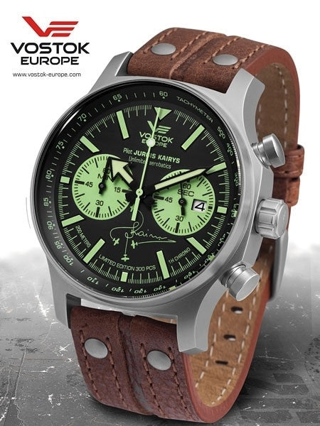 Vostok-Europe Jurgis Kairys SPECIAL EDITION Quartz Chronograph Pilot Watch #5955341