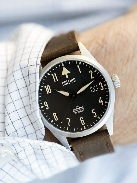 Collins 24-Jewel Automatic Aviator-Styled Watch with 40mm Case and Sapphire Crystal #CW01111
