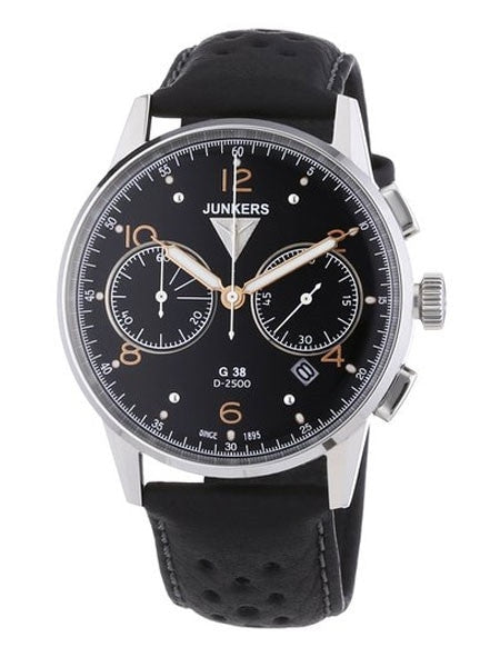 Junkers G38 Black Dial, Quartz Chronograph with 60-Minute Timer #6984-5