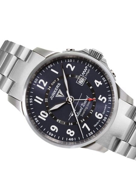 Junkers Mountain Wave Project 40mm Quartz GMT Dual Time Watch #6844M-3
