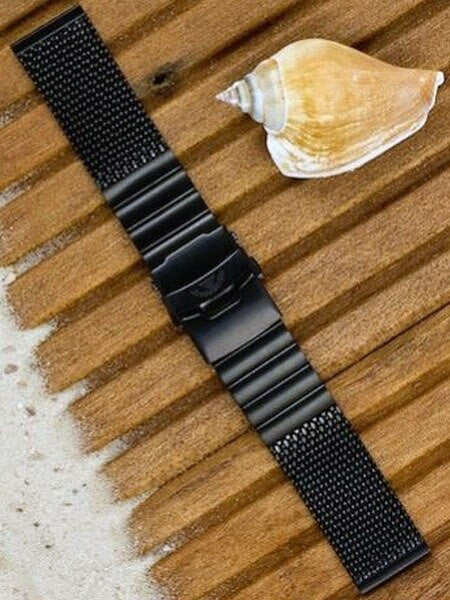 Squale 22mm Deluxe Black PVD Mesh Bracelet #2002-Mesh-PVD (22mm)