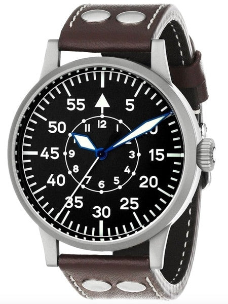 Laco Dortmund Type B Dial Swiss Mechanical Pilot Watch with Domed Sapphire Crystal #861751
