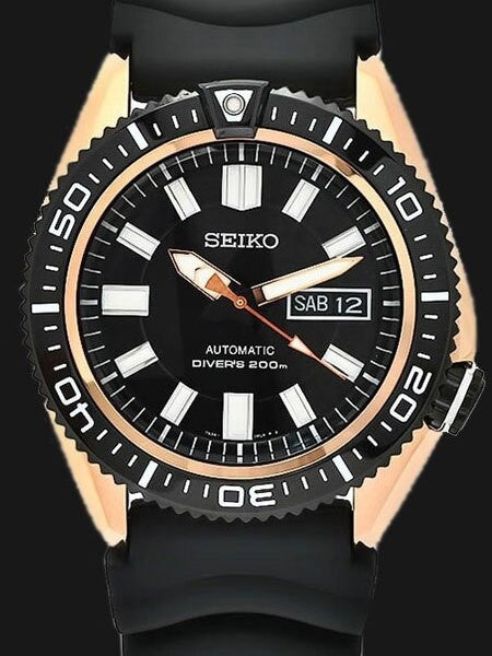 Seiko Stargate Automatic Dive Watch with Black Dial and Rubber Dive Strap #SKZ330K1