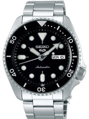 Seiko 5 Sports 24-Jewel Automatic Watch with Black Dial and SS Bracelet #SRPD55