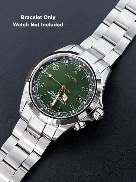 Strapcode 20mm Super-O 3D "Boyer" Stainless Steel Watch Bracelet for Seiko Alpinist SARB017, V-Clasp #SS201820B065