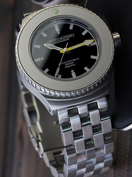 Obris Morgan Nevon Automatic Black Dial Dive Watch with Robust Bracelet #NEVON-BBBY
