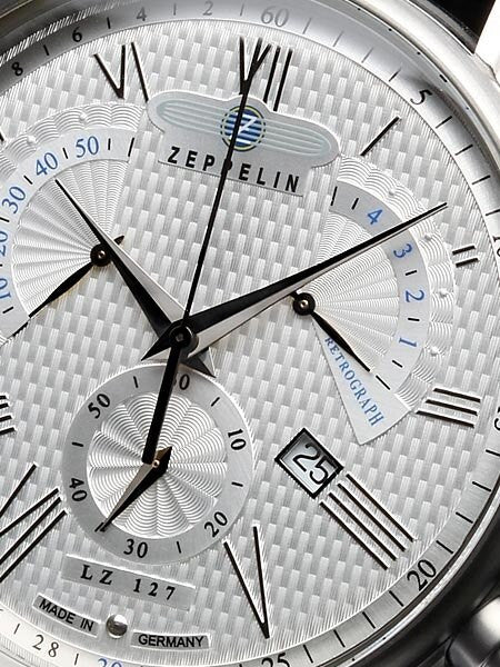 Graf Zeppelin Chronograph, Retrograde Watch with Beautiful Dial #7682-4