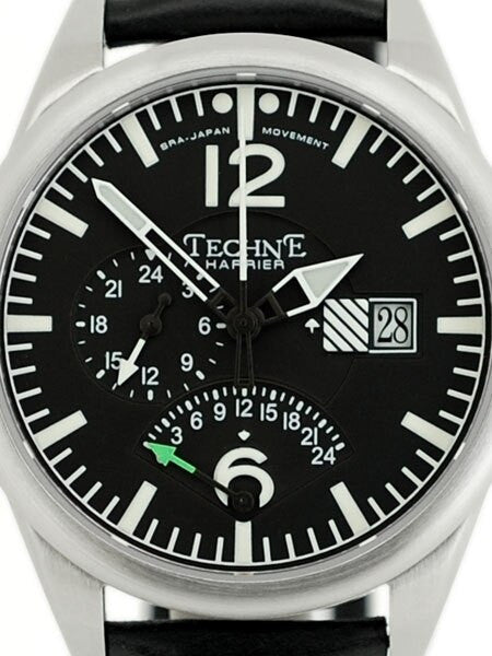 Techne 41mm Harrier Dual-Time Retrograde Watch with Sapphire Crystal  #392.051