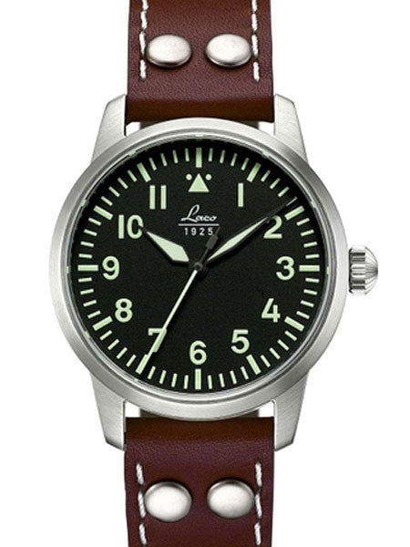 Laco 36mm Osaka Type A Dial Automatic Pilot Watch, New Sapphire Crystal #861798
