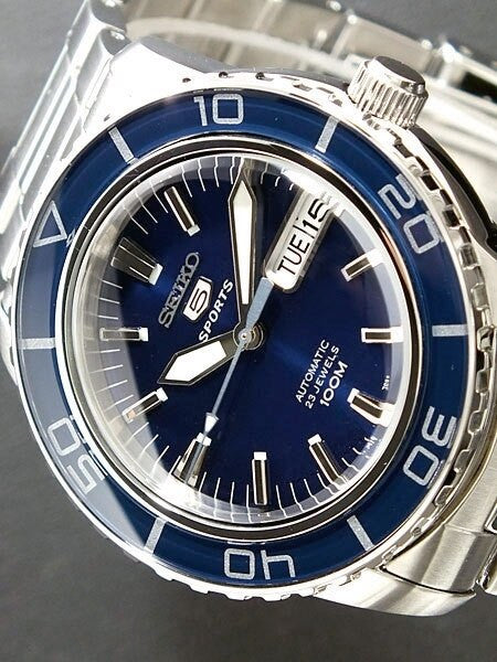 Seiko 41mm Sports 5, 23-Jewel Automatic Watch with Day and Date Window #SNZH53K1