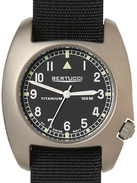 Bertucci D-1T Titanium Field Watch with Black Nylon Strap #17005