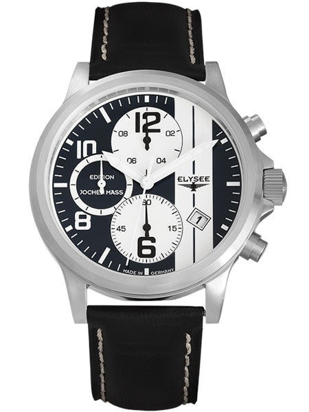 Elysee 44mm Paddock Quartz Chronograph Watch with Stopwatch and 12-hour Totalizer #18008