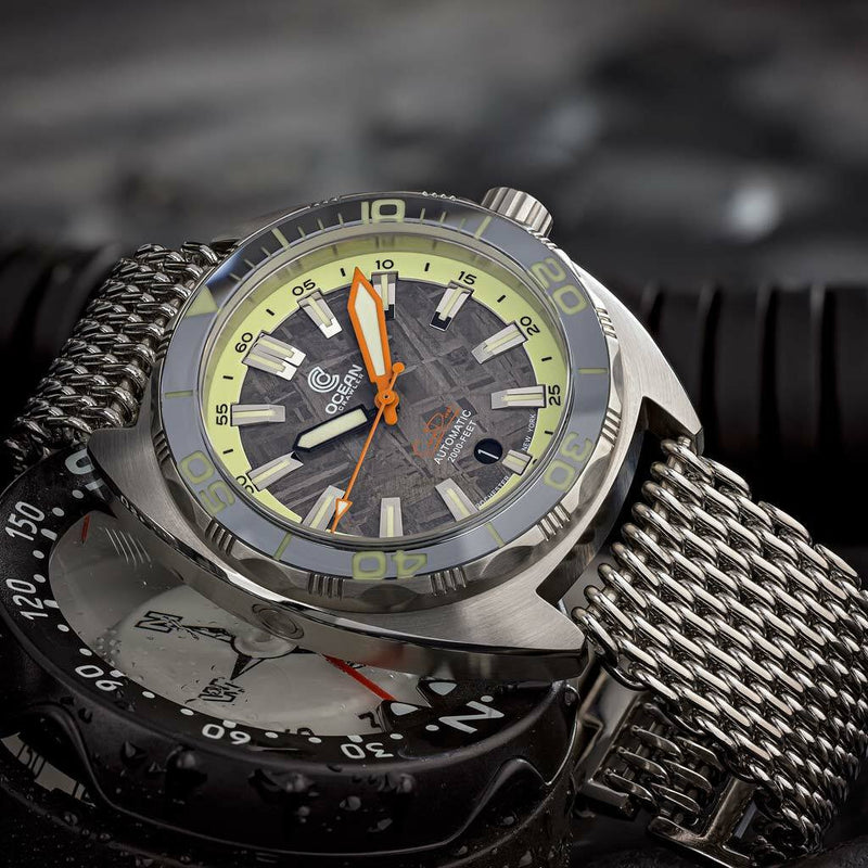 Ocean Crawler Core Diver Swiss Automatic Watch with Meteorite Dial #CD-V3-1324