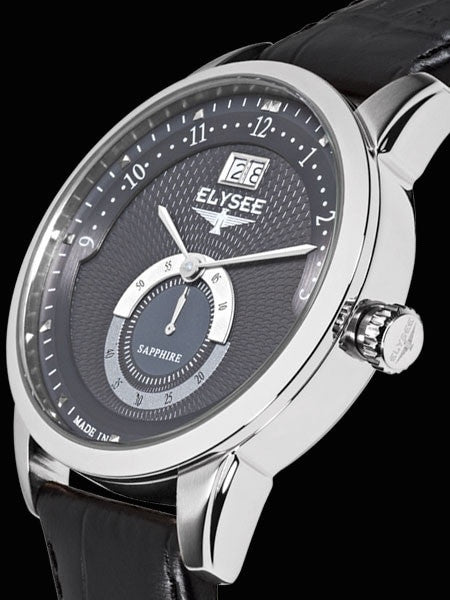Elysee 41mm Mestor Swiss Quartz Dress Watch with Big Date and Sapphire Crystal #17003