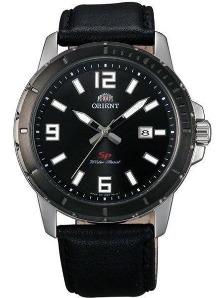 Orient Nite II Quartz Watch with Radiant Black Dial and Bezel #UNE2004B