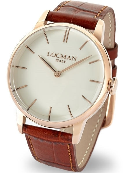 Locman 1960's Collection Elegant Quartz Dress Watch with 41mm Case #0251V10-RGAVRGPN