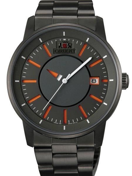 Orient Black IP 21-Jewel Automatic Disk Watch with Unique Rotating Hour Hand #ER02006A