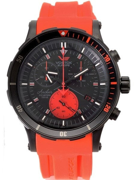 Vostok-Europe Anchar Mens Chronograph Dive Watch with Tritium Tube Illumination #5104244