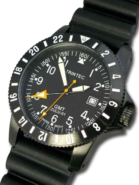 Trintec Zulu GMT Watch, Stainless Steel Case Zulu-01B
