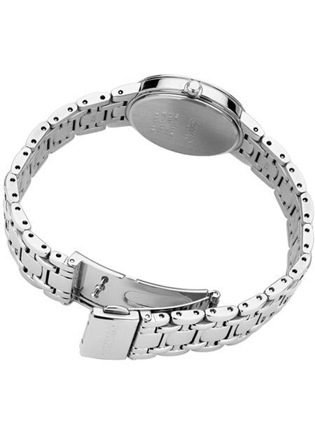 Seiko Ladies Solar Dress Watch with Swarovski Crystals, Mother of Pearl Dial #SUP359