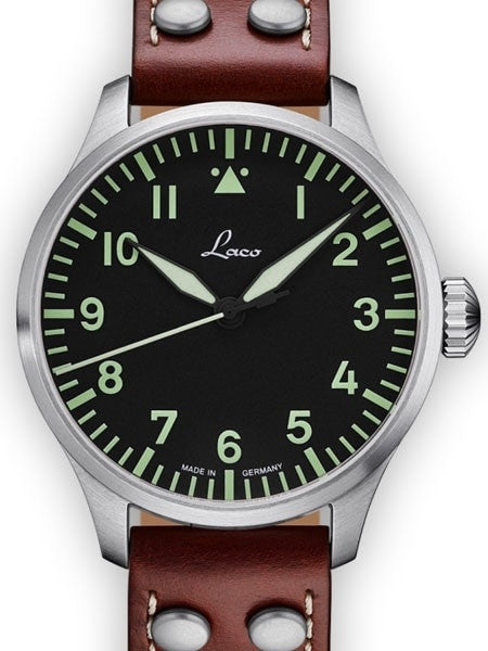 Laco 42mm Augsburg Type A Dial Automatic Pilot Watch, New Sapphire Crystal #861688