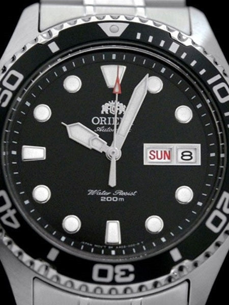 Orient Black Dial Automatic Dive Watch with SS Bracelet #AA02004B